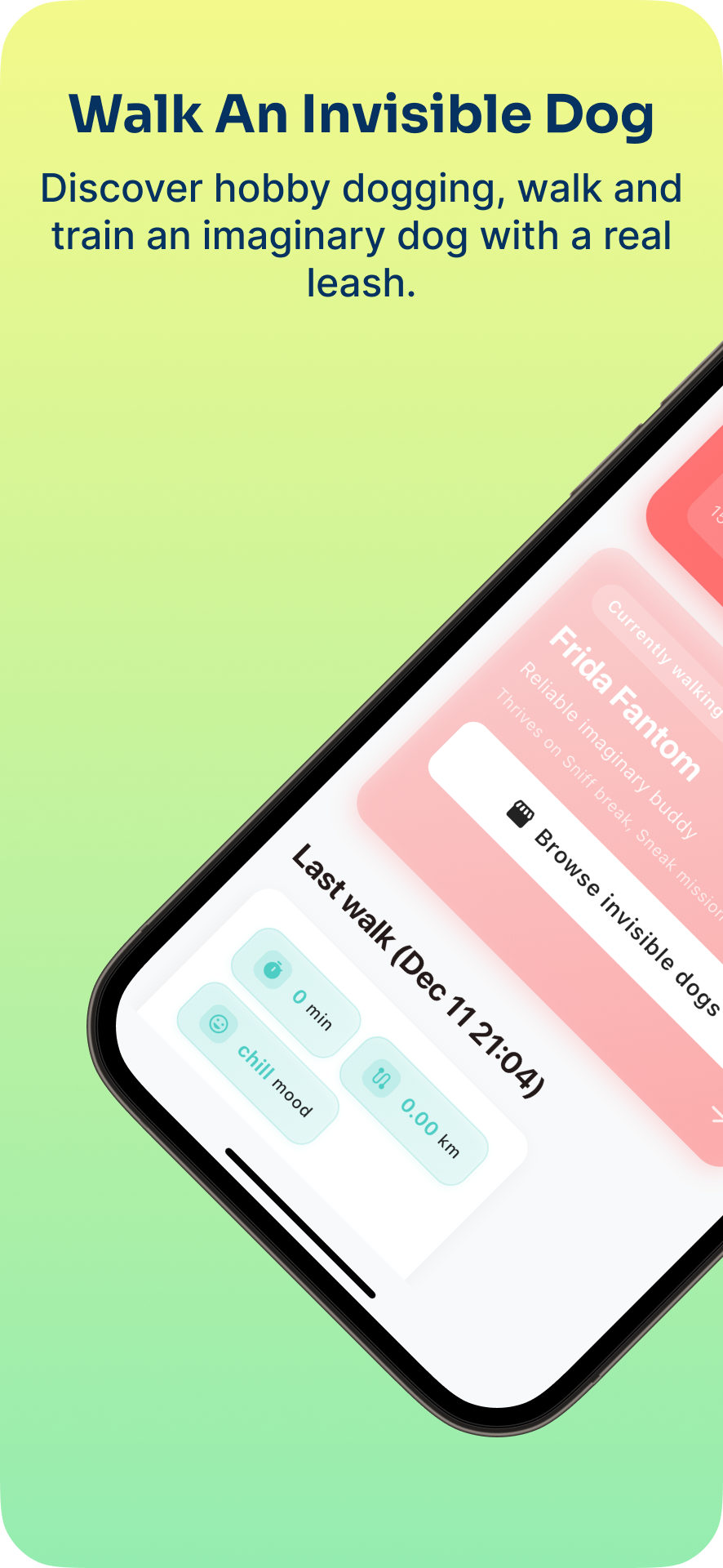 Invisible dog profile screen